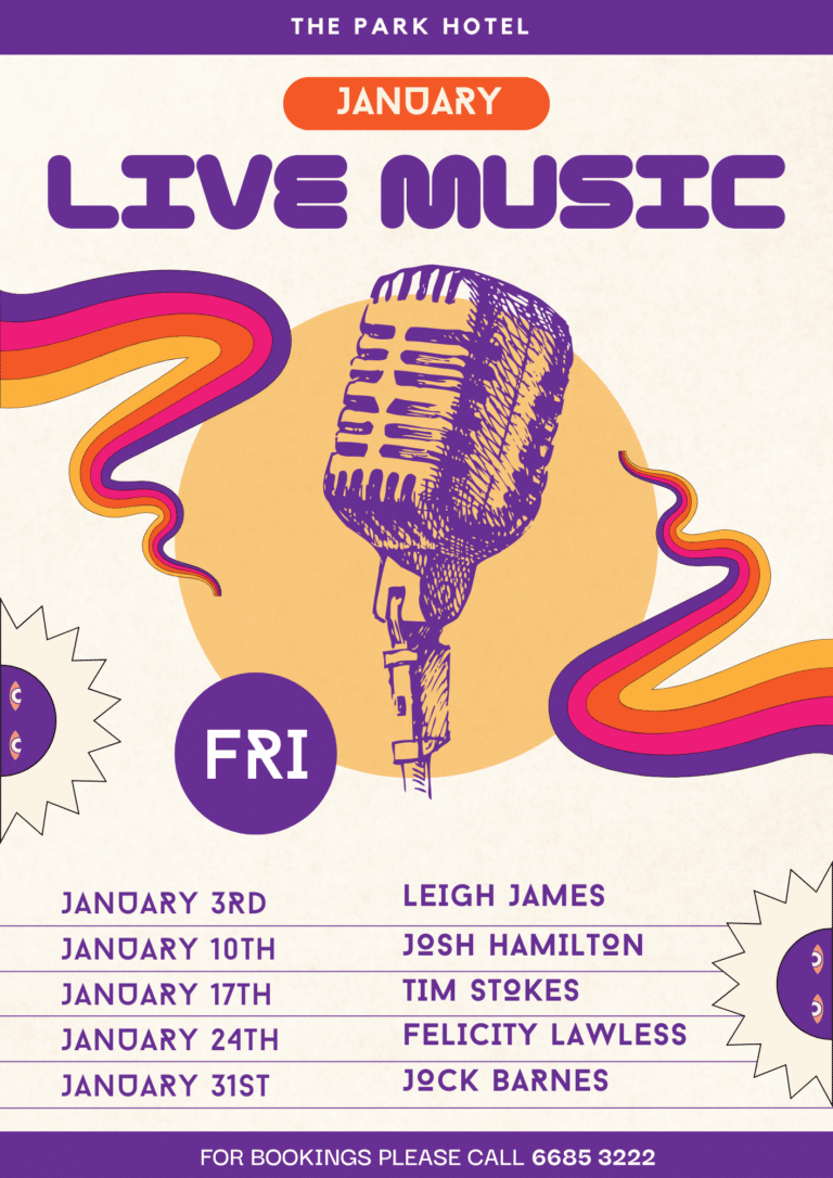 January Live Music at The Park Hotel motel in Suffolk Park